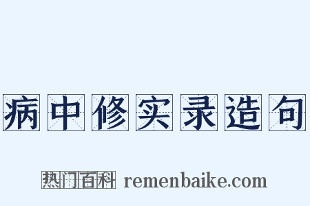 病中修实录造句是什么意思的图片